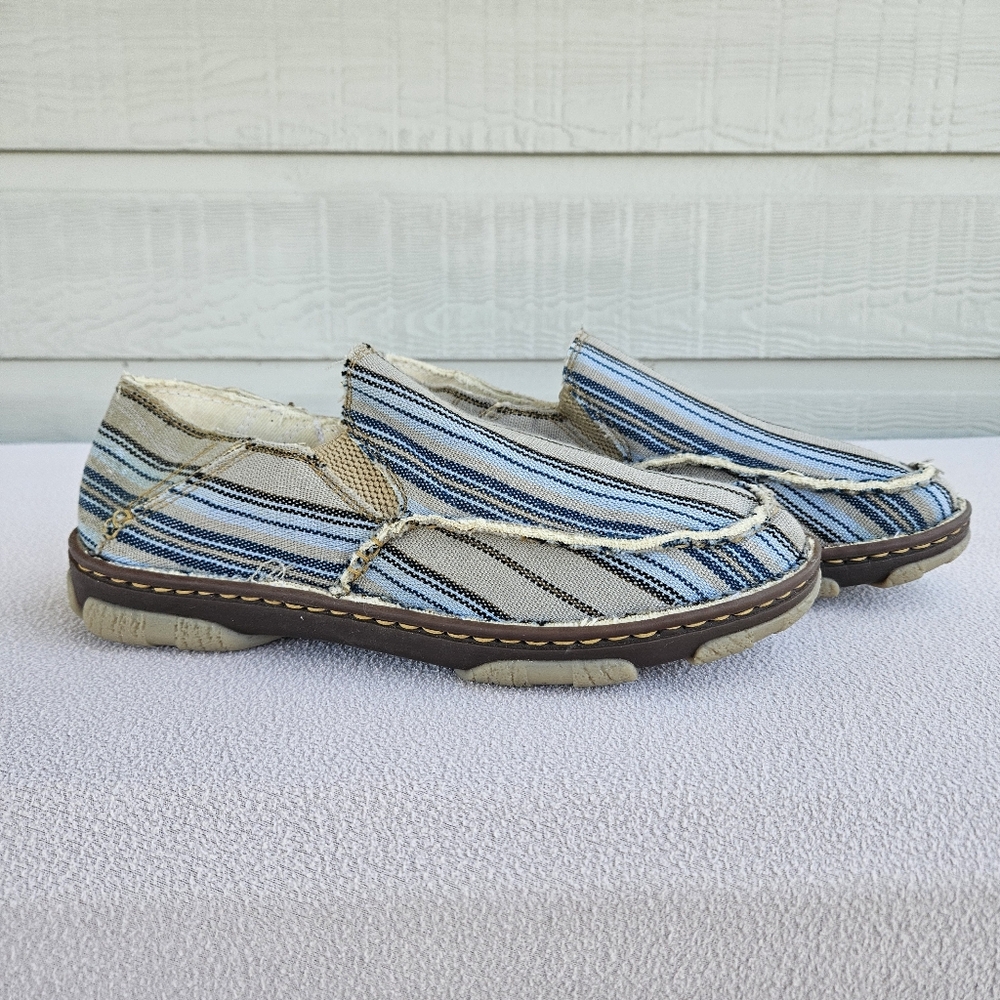 Tony Lama Gator Blue Stripe Slip-On Moc Men SZ 10.5 Casual TLC110 Western